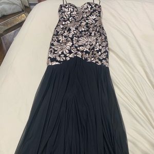 Black and Gold Evening Gown